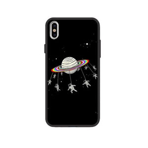 iphone 7 8 X SE Case For iphone 6 7plus XR XS Max Planet Star hard pc Back Cover