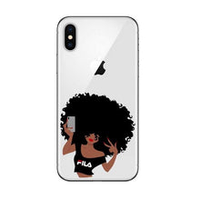 Load image into Gallery viewer, Phone Case for iPhone X XR XS Max 6 6s 7 8 Plus 5 5S SE Black Girl Cover