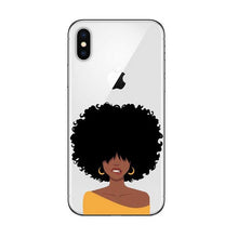 Load image into Gallery viewer, Phone Case for iPhone X XR XS Max 6 6s 7 8 Plus 5 5S SE Black Girl Cover