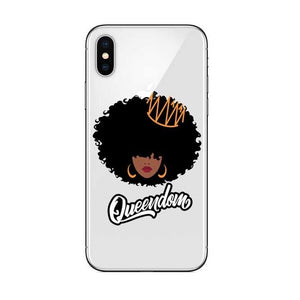 Phone Case for iPhone X XR XS Max 6 6s 7 8 Plus 5 5S SE Black Girl Cover