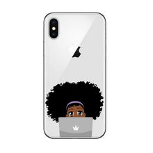 Load image into Gallery viewer, Phone Case for iPhone X XR XS Max 6 6s 7 8 Plus 5 5S SE Black Girl Cover