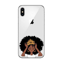 Load image into Gallery viewer, Phone Case for iPhone X XR XS Max 6 6s 7 8 Plus 5 5S SE Black Girl Cover