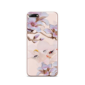 Silicon Phone Case For Huawei P8 P9 P9LITE  Rose Floral Leaves Cases For P10 P20L P10 P20Plus